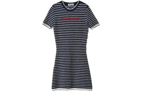 MIU MIU SS23 Short Sleeved Dress Women's Blue
