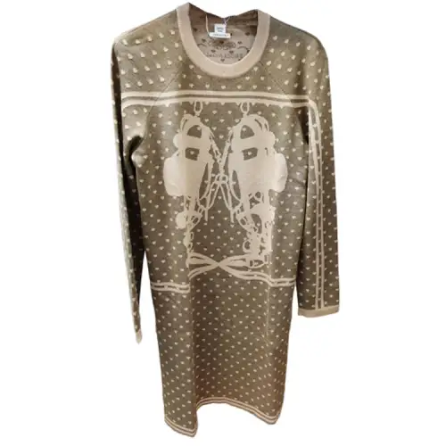 HERMES Long Sleeved Dress Women's Brown