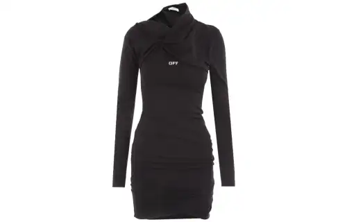 OFF-WHITE Off Stamp twist-detail minidress
