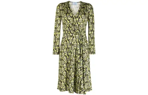 Prada abstract-print silk dress