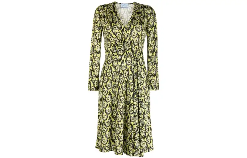 Prada abstract-print silk dress