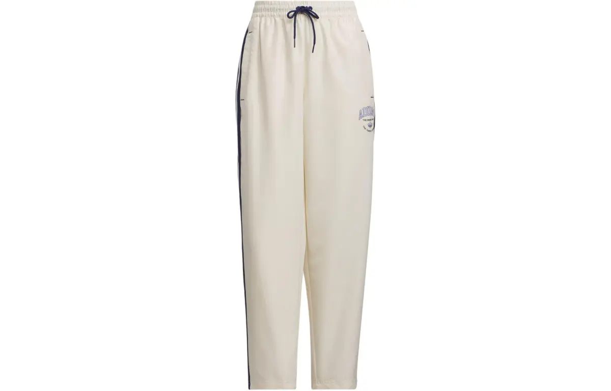 Adidas Originals Logo Twist Track Tracksuit Bottoms Knitted Sweatpants Women's Wonder White