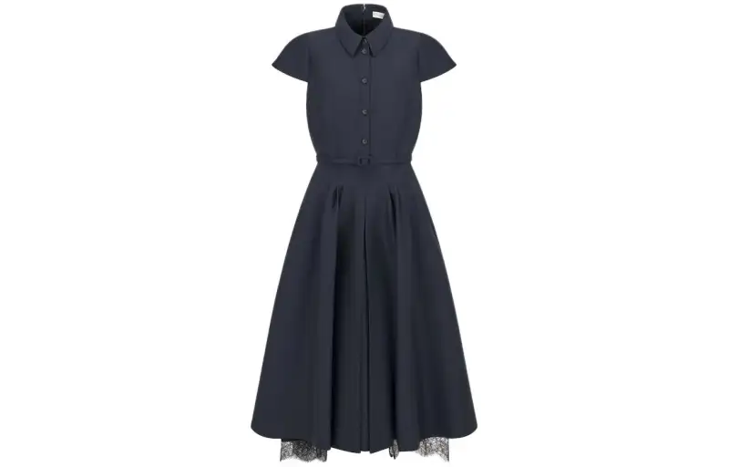 DIOR SS24 Short Sleeved Dress Women's Marine Blue