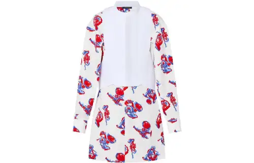 LOUIS VUITTON Long Sleeved Dress Women's White