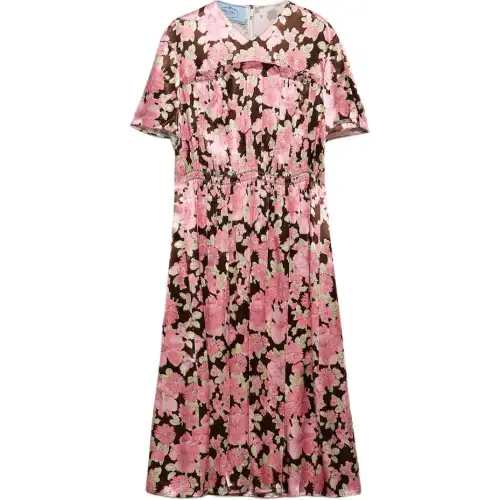 PRADA Embroidered Satin Dress