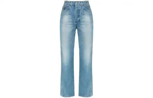 Balenciaga Jeans Women's Blue Moderate Straight Fit Pants