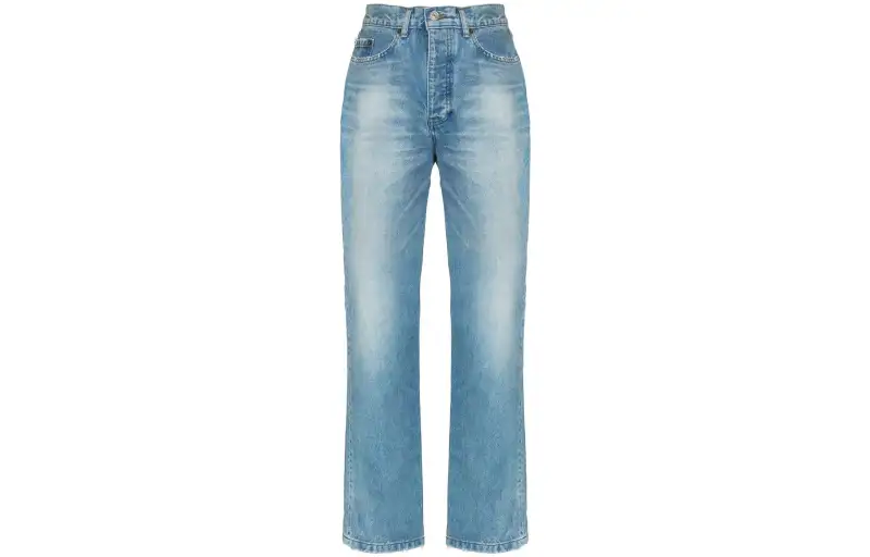 Balenciaga Jeans Women's Blue Moderate Straight Fit Pants