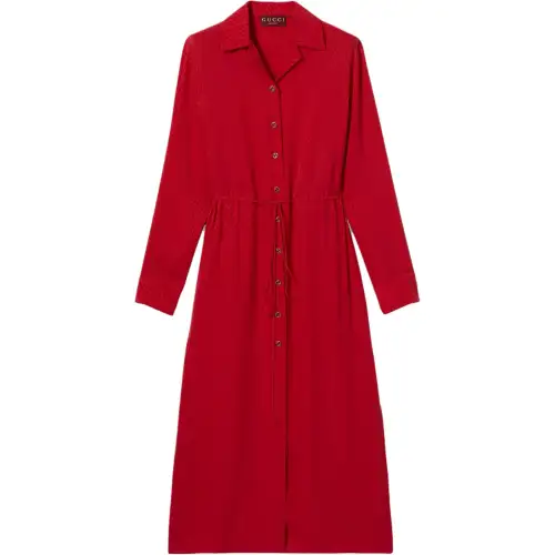GUCCI Silk Jacquard Dress 'Classic Red'