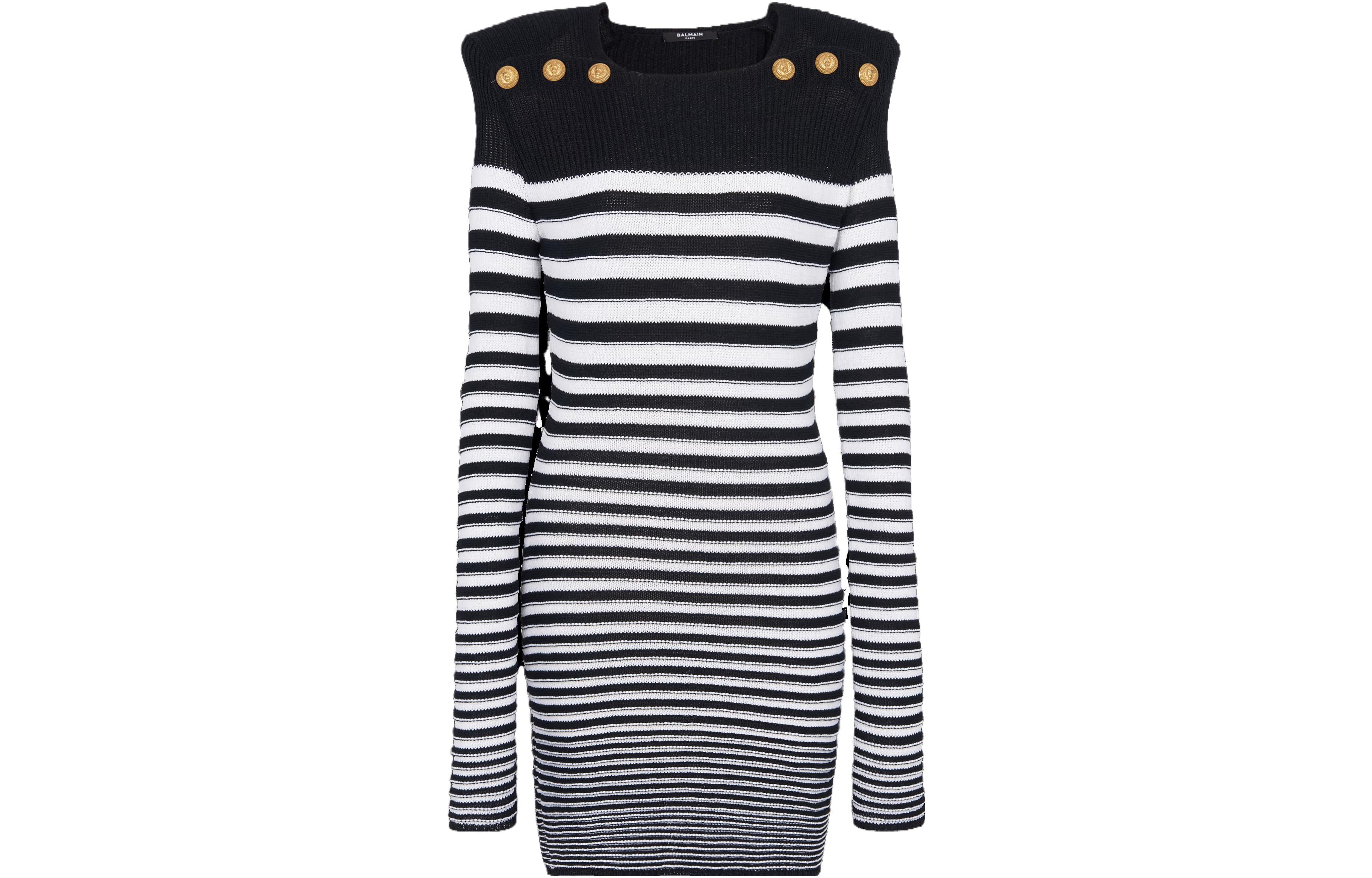 Женское платье BALMAIN (черно-белое)
