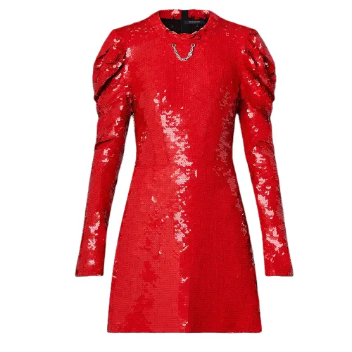 LOUIS VUITTON FW24 Long Sleeved Dress Women's Red