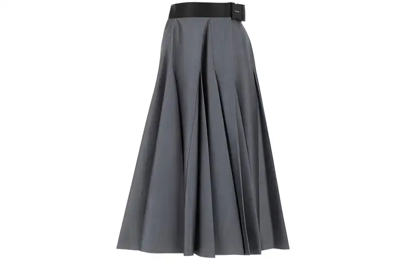 PRADA Casual Long Skirt Women's Dark Gray