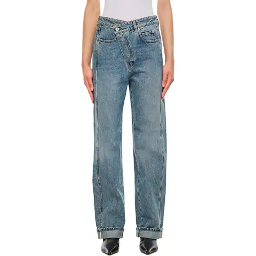 LOEWE Deconstructed Logo-Patch Jeans