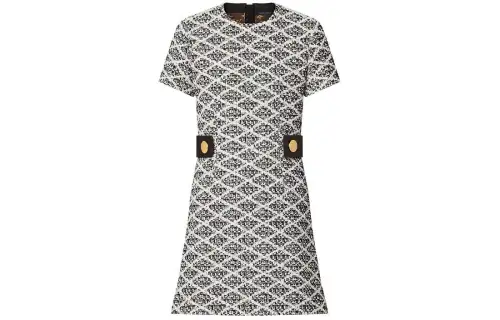 LOUIS VUITTON Malletage Tweed Martingale Dress