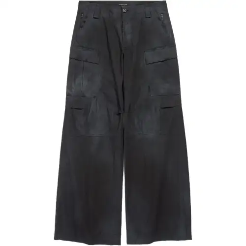 Balenciaga Cargo Frayed hem Straight Trousers
