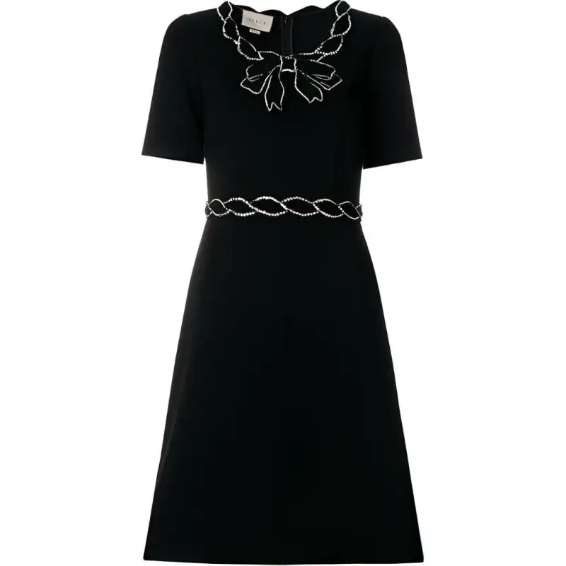 GUCCI Short Sleeved Dress Women's Black