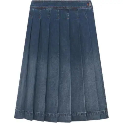 Christian DIOR Pleated Denim Skirt
