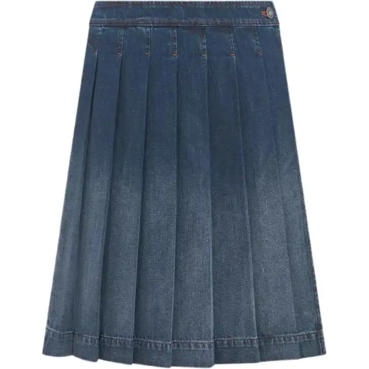Christian DIOR Pleated Denim Skirt