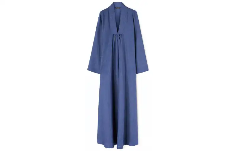Loro Piana Kamilah Dress Long Sleeved Dress Women's Blue