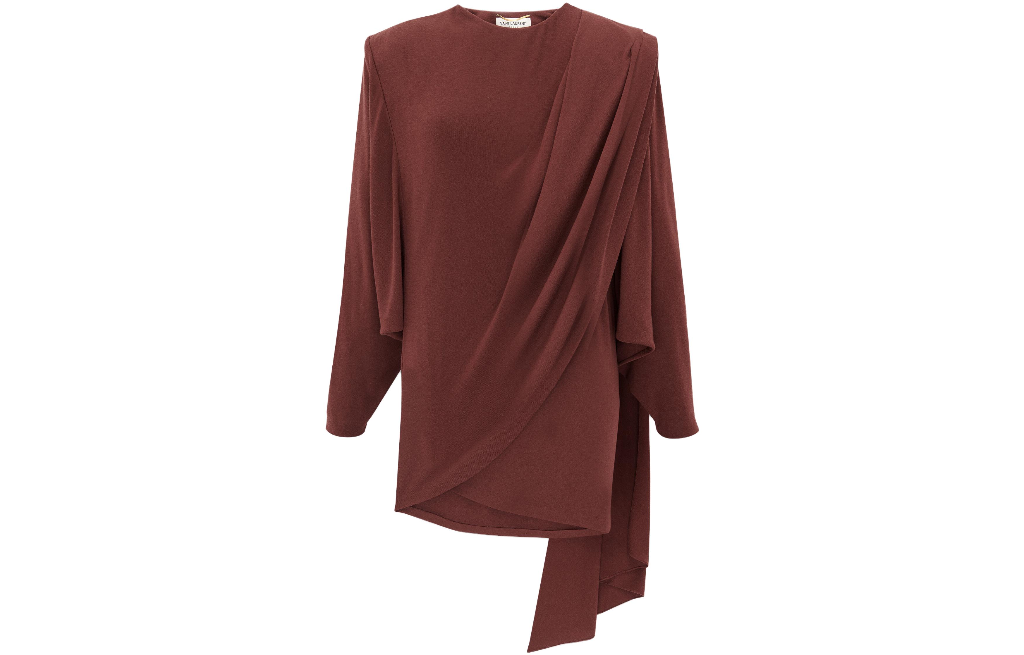 SAINT LAURENT Draped Asymmetric Dress