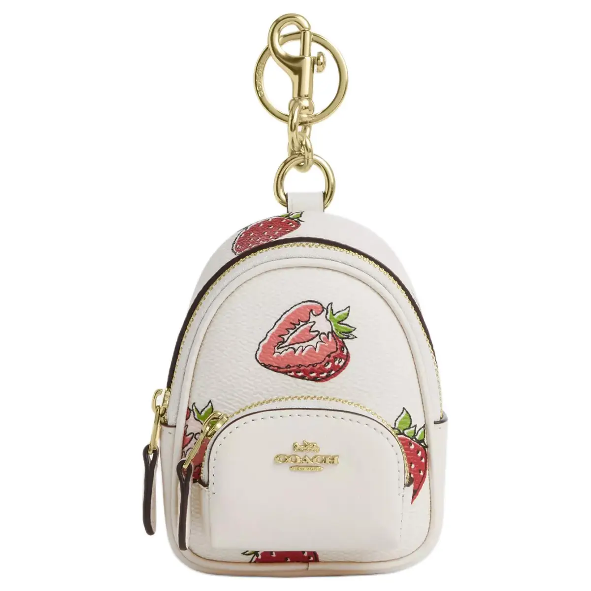 COACH Coated Canvas With Leather Bag Accessory Mini Women's White