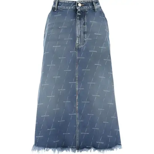 Balenciaga SS21 Denim Short Skirts Women's Denim Blue