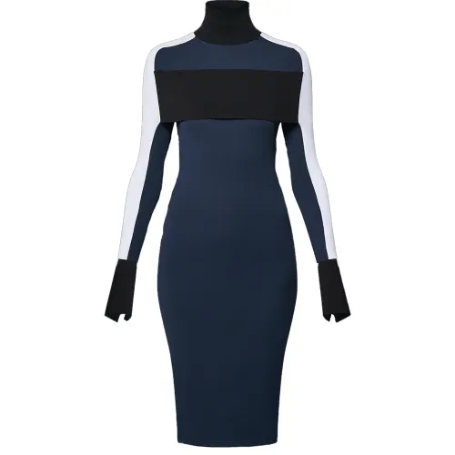 Lv Color Blocked Band Dress