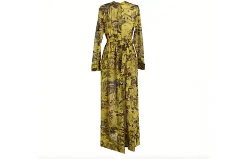 DIOR FW23 Long Sleeved Dress Women's Yellow