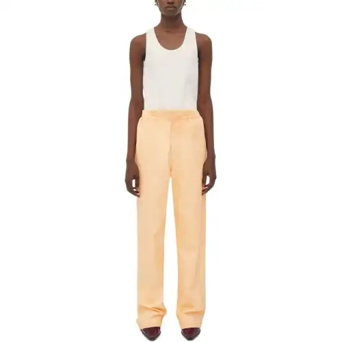 Bottega Veneta Leather Pants Women's Orange