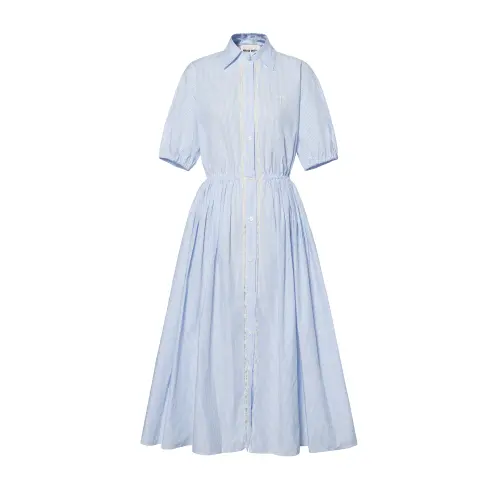 MIU MIU Short Sleeved Dress Women's Blue