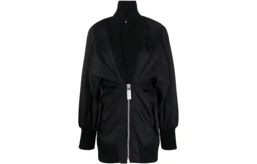 OFF-WHITE puff-sleeve zipped minidress