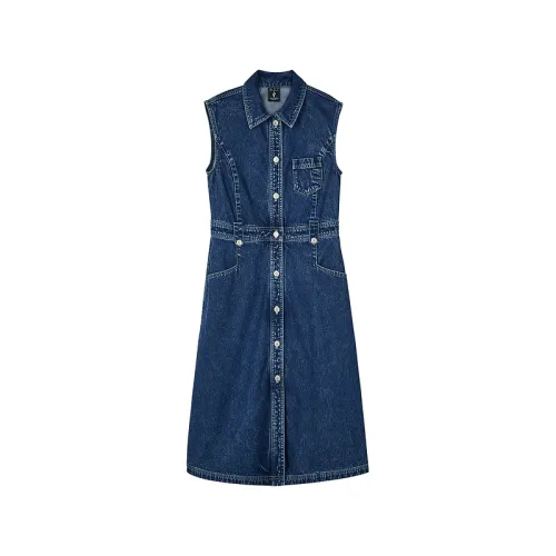 Skechers SS24 Sleeveless Dress Women's Deep Sea Blue