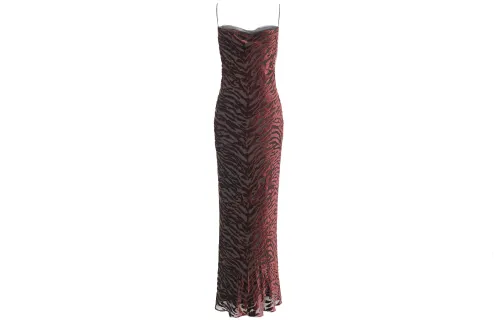 SAINT LAURENT Slip Dress Women's Bordeaux Black