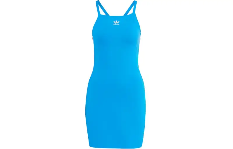 Adidas Originals 3 Stripes Mini Dress Slip Dress Women's Blue