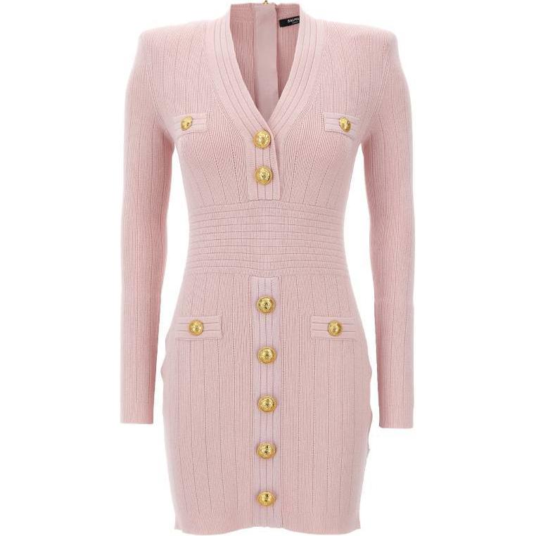 Женское худи BALMAIN V-Neck Dress (розовое)