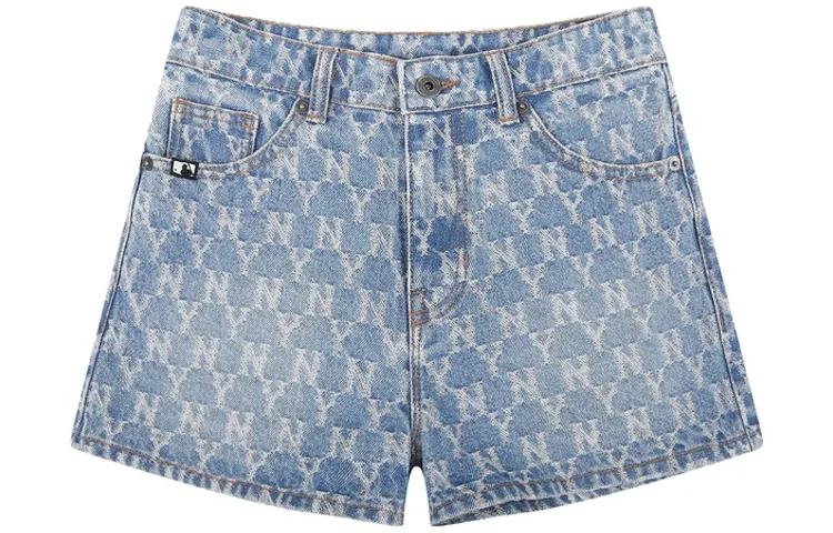 MLB New York Yankees Denim Shorts Women's Blue Moderate A Line