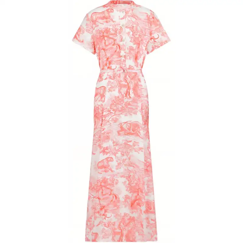 DIOR Short Sleeved Dress Women's Pink