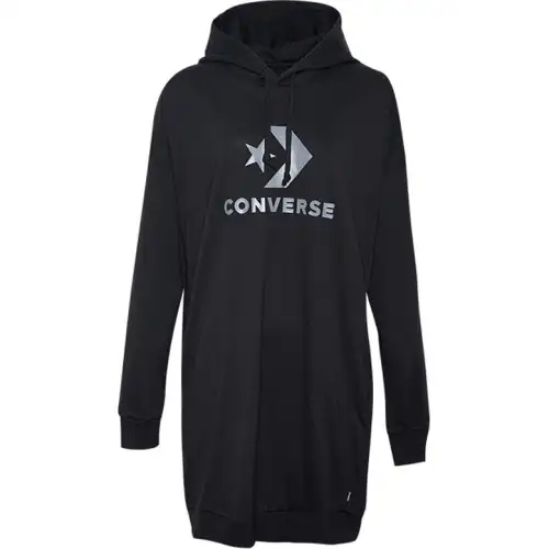 Converse Oversized PO Hoodie Jersey Dress Long Sleeved Dress Women's Black