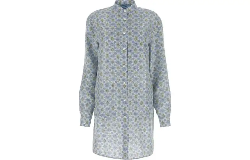 Prada printed silk shirt dress