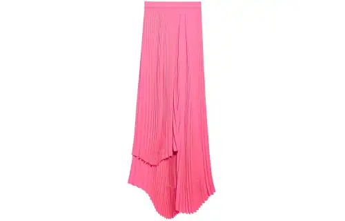 Balenciaga Assymetric Pleated Midi Skirt 'Fluo Pink'