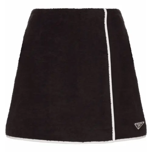 【Previous Season】logo-plaque terry-cloth skirt