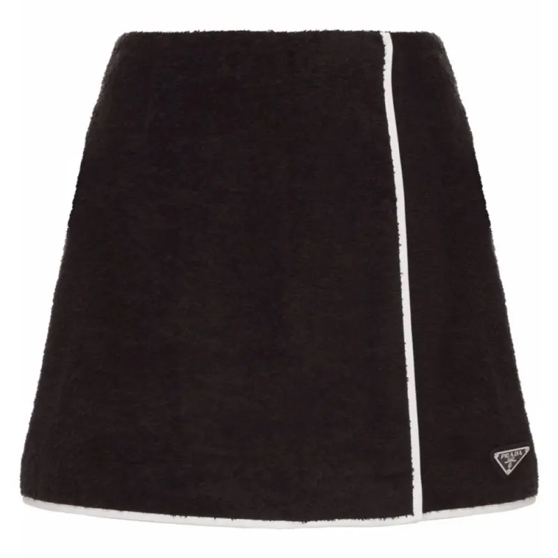 【Previous Season】logo-plaque terry-cloth skirt