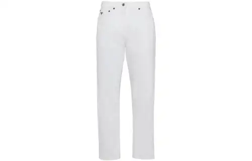 PRADA Jeans Women's White Moderate Straight Fit Pants
