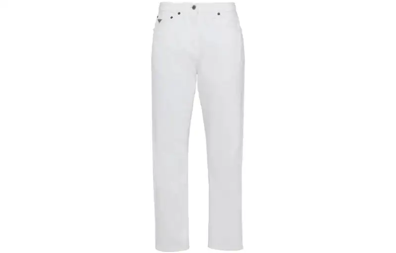 PRADA Jeans Women's White Moderate Straight Fit Pants