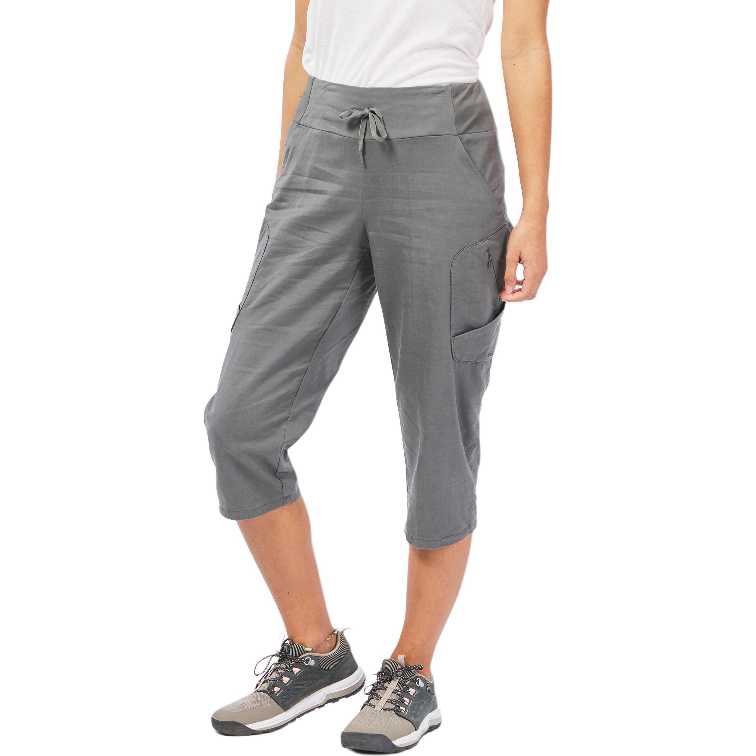 Decathlon DECATHLON NH500 QUECHUA loose solid color soft three-quarter outdoor casual shorts women's khaki gray