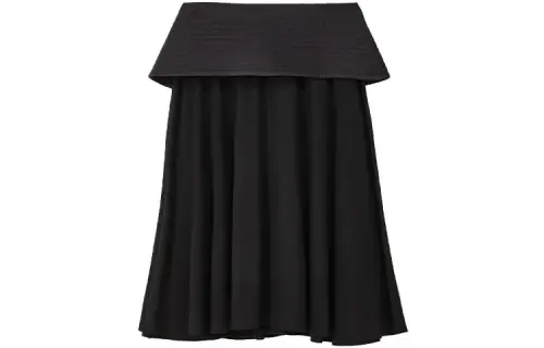 LOEWE Casual Long Skirts Women's Black Moderate Mid Length A Line Skirt