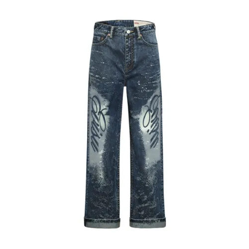 EVISU Jeans Women's Denim Blue Moderate Straight Fit Pants