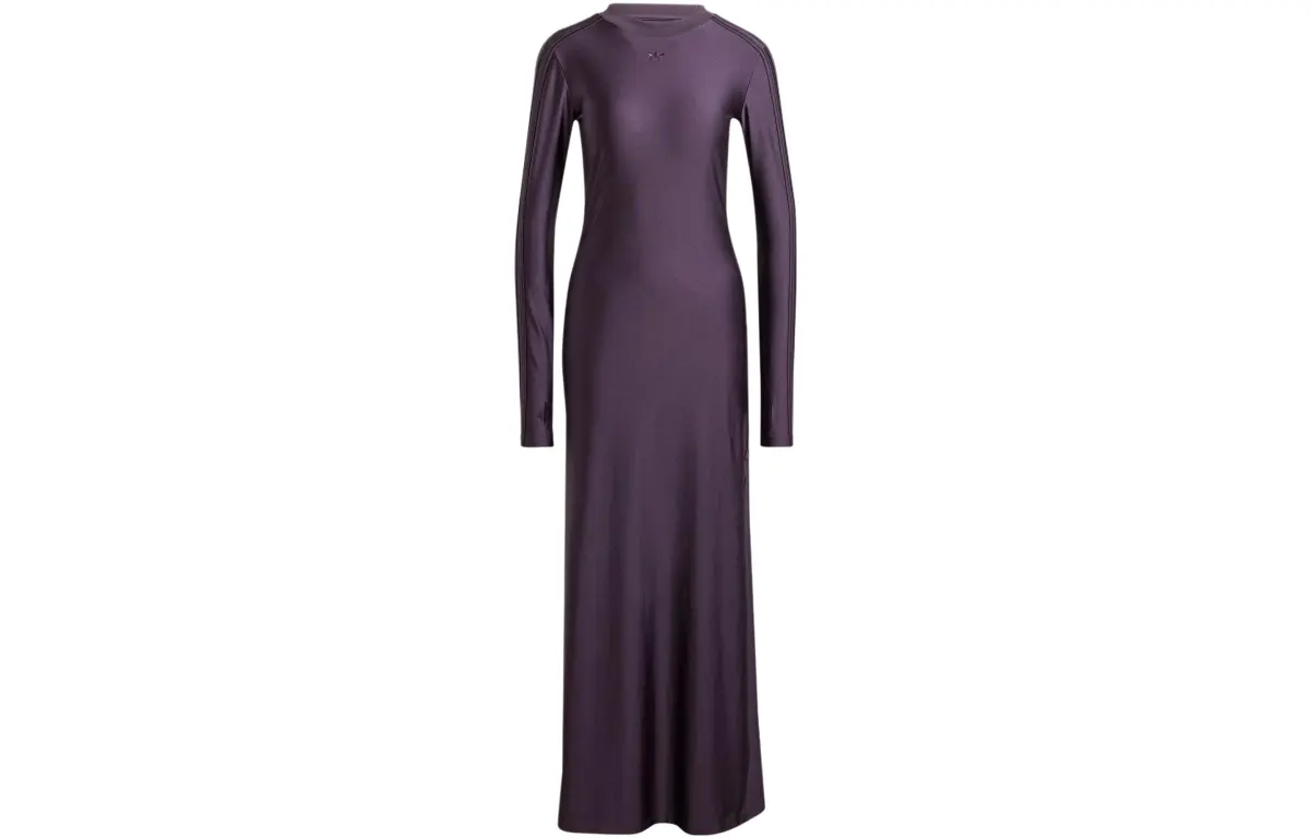 Adidas Originals Elongated Dress Long Sleeved Dress Women's Purple