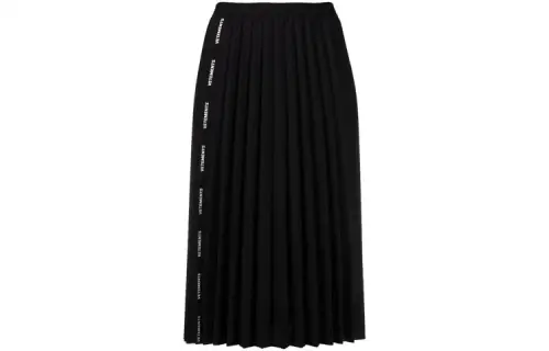 Vetements Plissee Logo Skirt 'Black'
