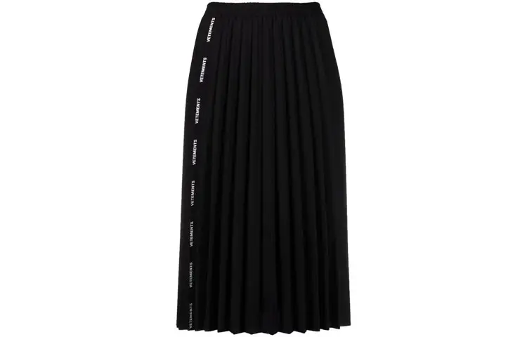 Vetements Plissee Logo Skirt 'Black'