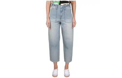 KENZO High Rise Logo Patch Jeans